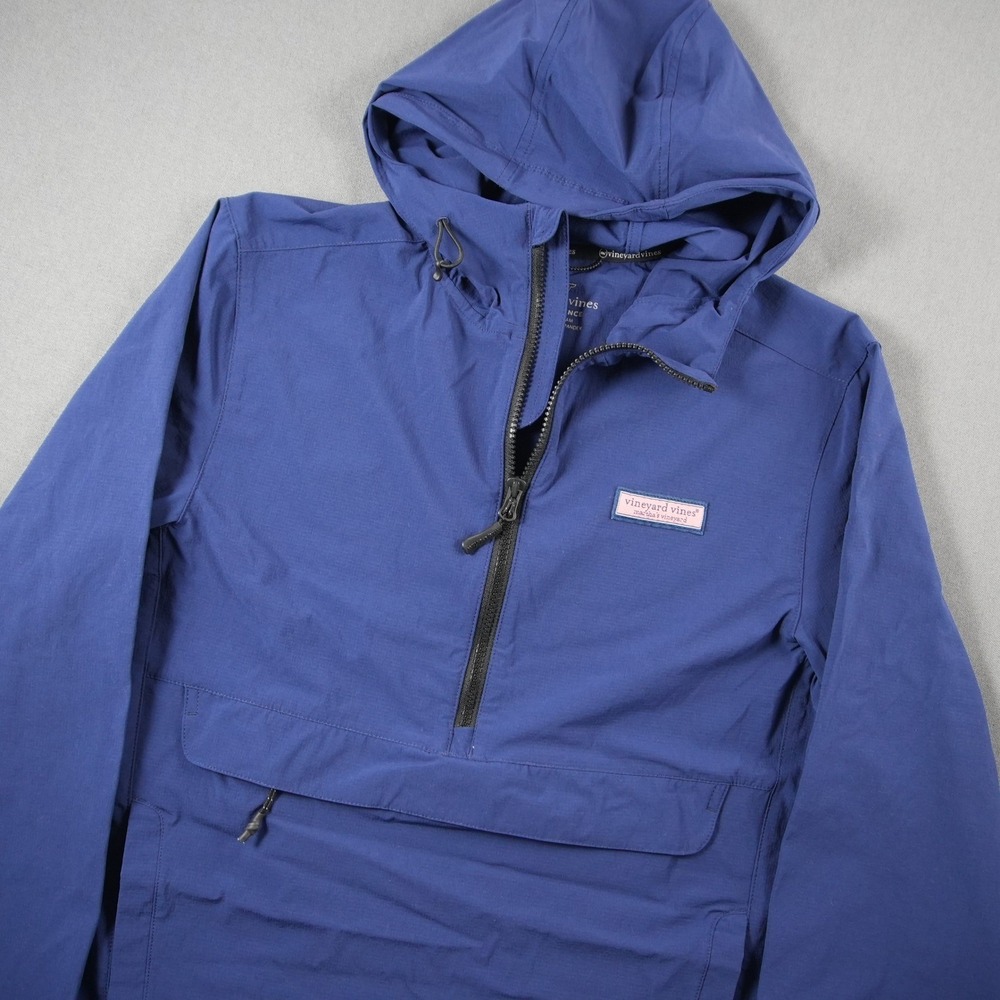 Vineyard Vines Performance Golf Lightweight Nylon Mens XS Half Zip Hooded Jacket